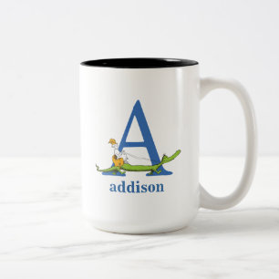 Dr. Seuss's ABC: Buchstabe A  - Blau   Namen hinzu Zweifarbige Tasse