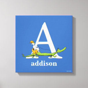 Dr. Seuss's ABC: Buchstabe A - Weiß   Namen hinzuf Leinwanddruck