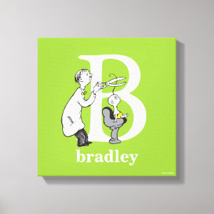 Dr. Seuss's ABC: Buchstabe B - Weiß   Namen hinzuf Leinwanddruck