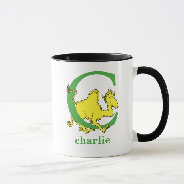 Dr. Seuss's ABC: Buchstabe C - Grün| Name hinzufüg Tasse (Rechts)