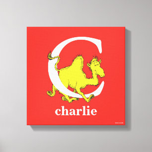 Dr. Seuss's ABC: Buchstabe C - Weiß   Namen hinzuf Leinwanddruck