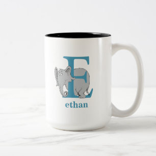 Dr. Seuss's ABC: Buchstabe E - Blau Namen hinzuf Zweifarbige Tasse