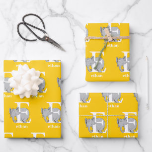 Dr. Seuss's ABC: Buchstabe E - Weiß   Namen hinzuf Geschenkpapier Set