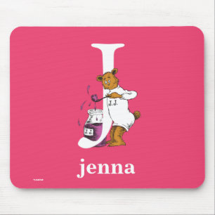 Dr. Seuss's ABC: Buchstabe J - Weiß   Namen hinzuf Mousepad