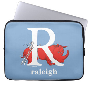 Dr. Seuss's ABC: Buchstabe R - Weiß Namen eingeb Laptopschutzhülle