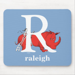 Dr. Seuss's ABC: Buchstabe R - Weiß Namen eingeb Mousepad