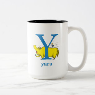 Dr. Seuss's ABC: Buchstabe Y - Blau   Namen hinzuf Zweifarbige Tasse