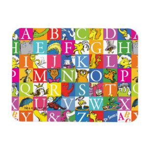 Dr. Seuss's ABC farbenfrohes Blockbuchstabenmuster Magnet