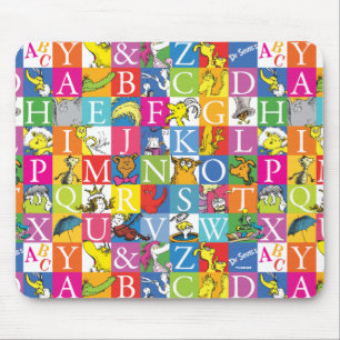 Dr. Seuss's ABC Farbige Blockbuchstaben-Muster Mousepad