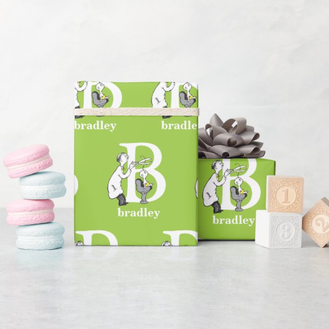 Dr. Seuss's ABC: Letter B - White | Name hinzufüge Geschenkpapier (Babyparty)
