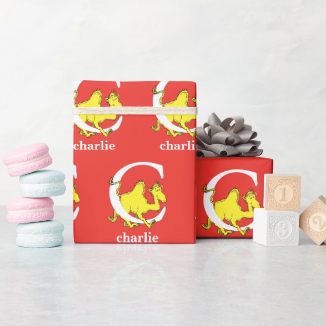 Dr. Seuss's ABC: Letter C - White | Name hinzufüge Geschenkpapier (Babyparty)