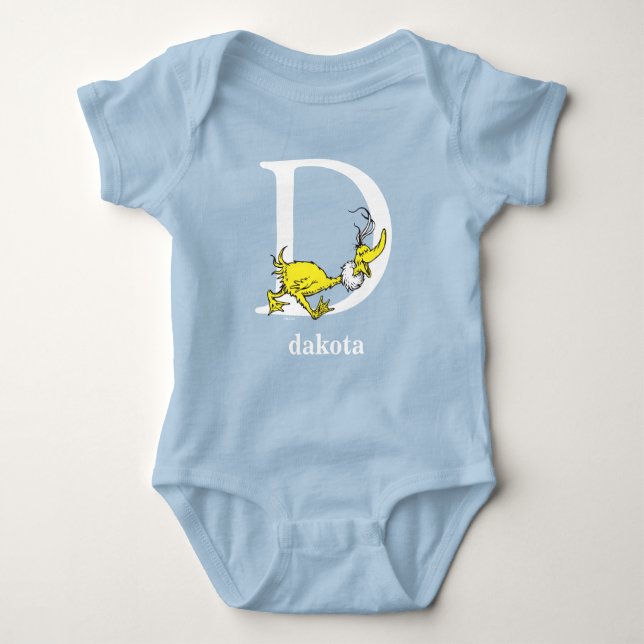 Dr. Seuss's ABC: Letter D - White | Name hinzufüge Baby Strampler (Vorderseite)