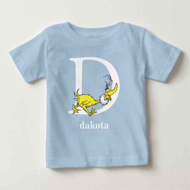 Dr. Seuss's ABC: Letter D - White | Name hinzufüge Baby T-shirt (Vorderseite)