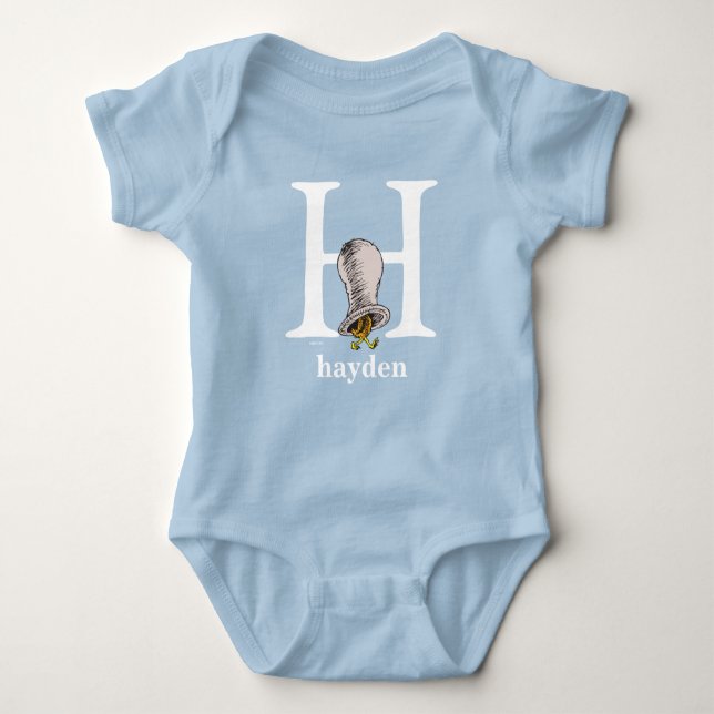 Dr. Seuss's ABC: Letter H - White | Name hinzufüge Baby Strampler (Vorderseite)