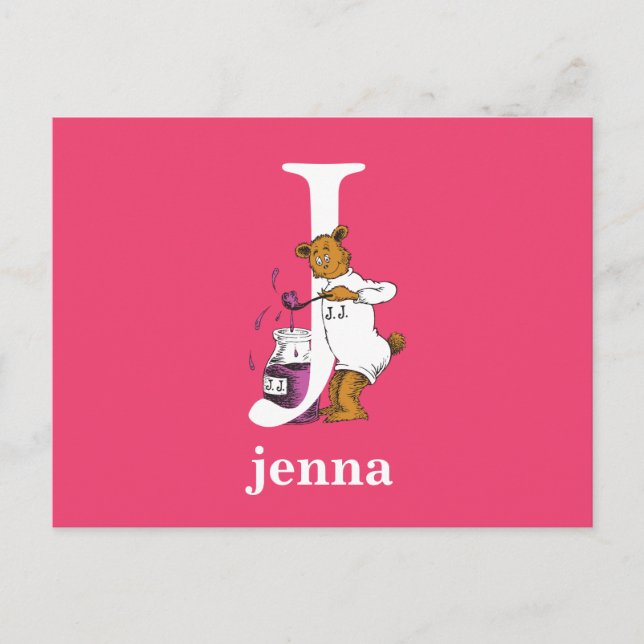 Dr. Seuss's ABC: Letter J - White | Name hinzufüge Postkarte (Vorderseite)