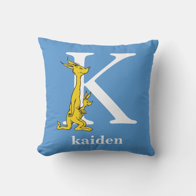 Dr. Seuss's ABC: Letter K - White | Name hinzufüge Kissen (Vorderseite)