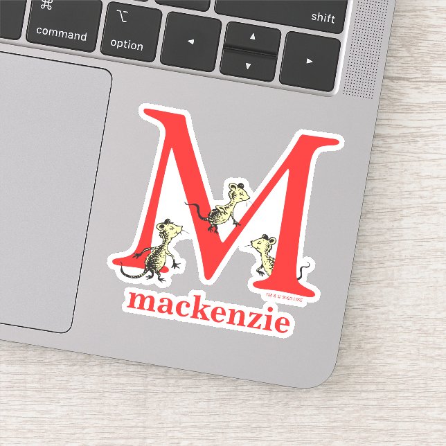 Dr. Seuss's ABC: Letter M - White | Name hinzufüge Aufkleber (Detail)