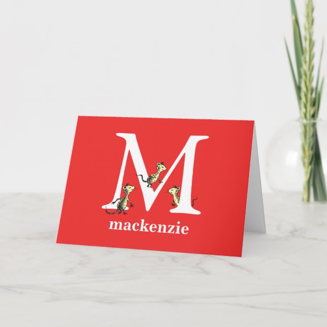 Dr. Seuss's ABC: Letter M - White | Name hinzufüge Karte (Vorderseite)