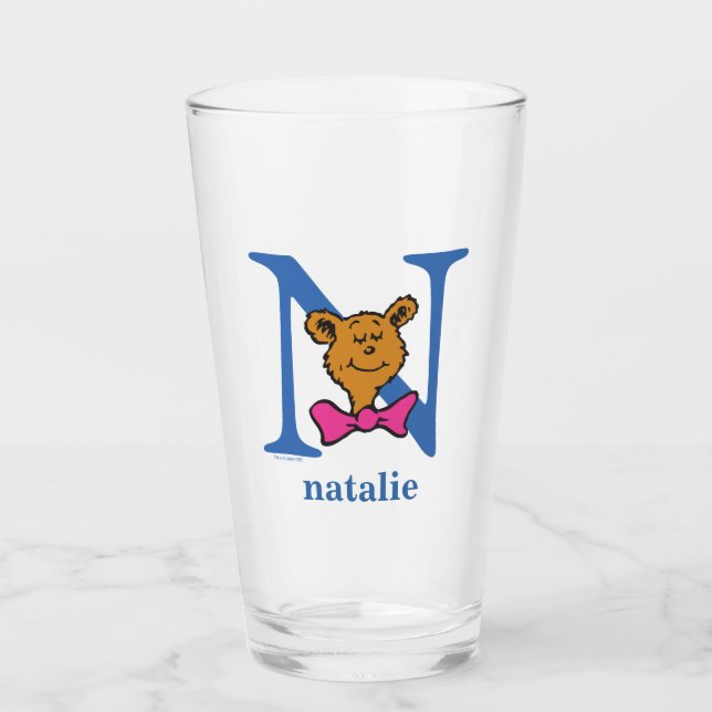 Dr. Seuss's ABC: Letter N - Blue | Name hinzufügen Glas (Vorderseite)