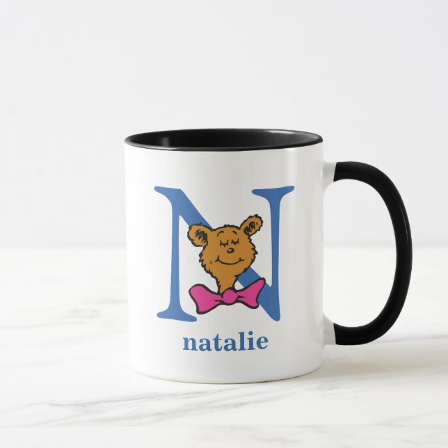 Dr. Seuss's ABC: Letter N - Blue | Name hinzufügen Tasse (Rechts)