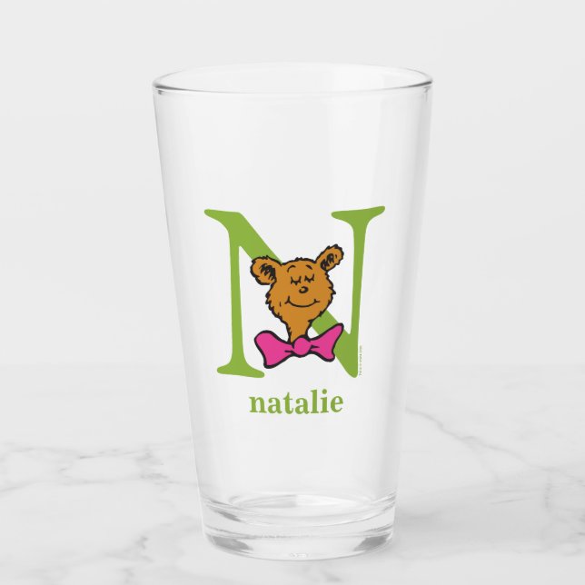 Dr. Seuss's ABC: Letter N - Green | Name hinzufüge Glas (Vorderseite)