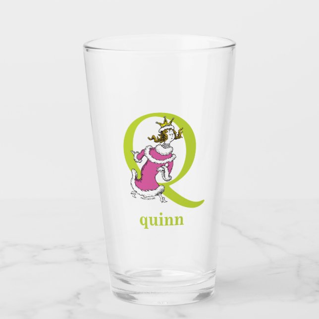 Dr. Seuss's ABC: Letter Q - Green | Name hinzufüge Glas (Vorderseite)
