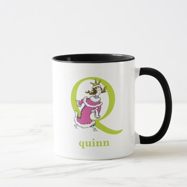 Dr. Seuss's ABC: Letter Q - Green | Name hinzufüge Tasse (Rechts)
