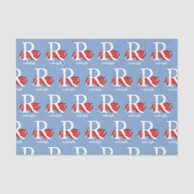 Dr. Seuss's ABC: Letter R - White Add Your Name Seidenpapier (Vorderseite)