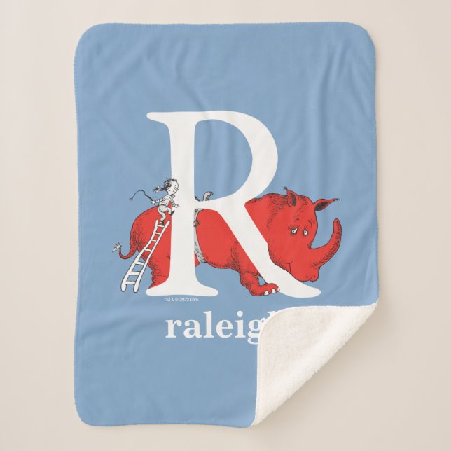 Dr. Seuss's ABC: Letter R - White Add Your Name Sherpadecke (Vorderseite)