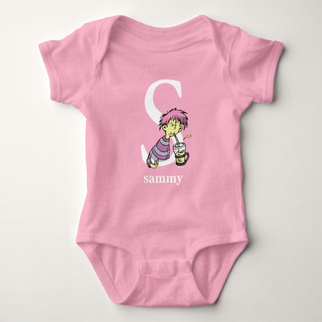 Dr. Seuss's ABC: Letter S - White | Name hinzufüge Baby Strampler (Vorderseite)