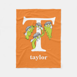 Dr. Seuss's ABC: Letter T - White Name hinzufüge Fleecedecke