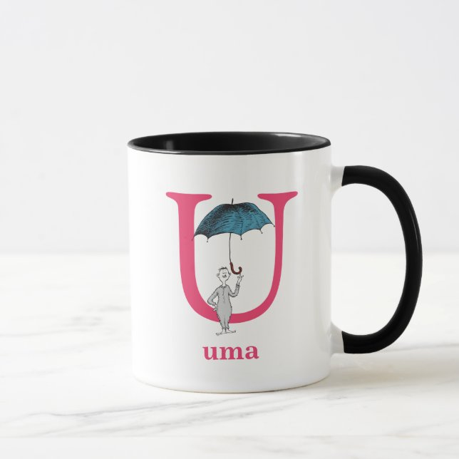 Dr. Seuss's ABC: Letter U - Pink | Add Your Name Tasse (Rechts)