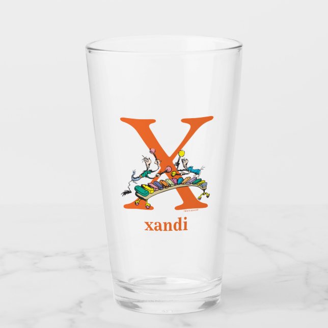 Dr. Seuss's ABC: Letter X - Orange | Name hinzufüg Glas (Vorderseite)