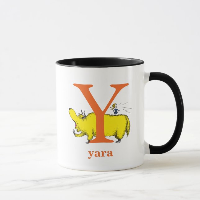 Dr. Seuss's ABC: Letter Y - Orange | Name hinzufüg Tasse (Rechts)