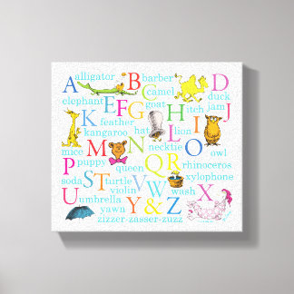 Dr. Seuss's ABC-Muster mit Worten Leinwanddruck