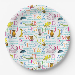 Dr. Seuss's ABC-Muster mit Worten Pappteller
