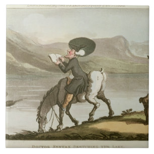 Dr. Syntax, die den See skizziert Fliese