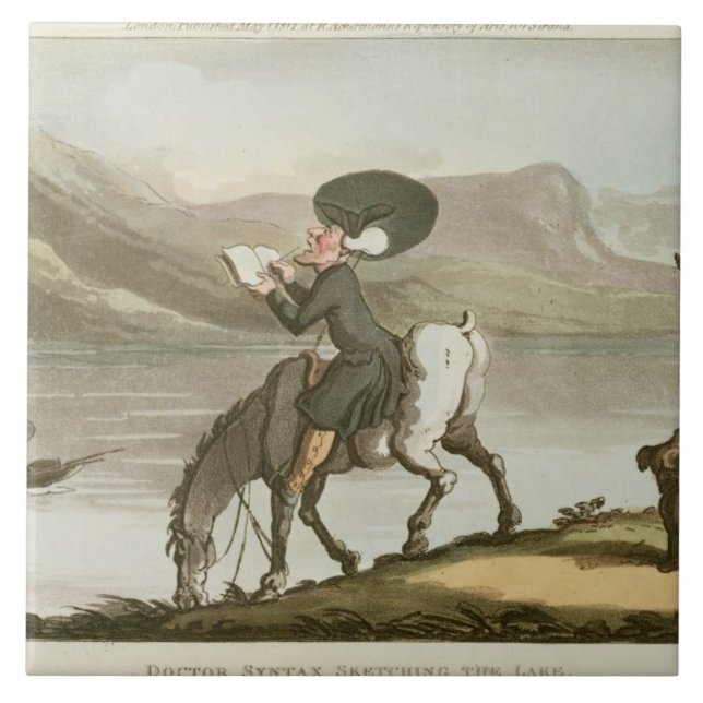 Dr. Syntax, die den See skizziert Fliese (Vorderseite)