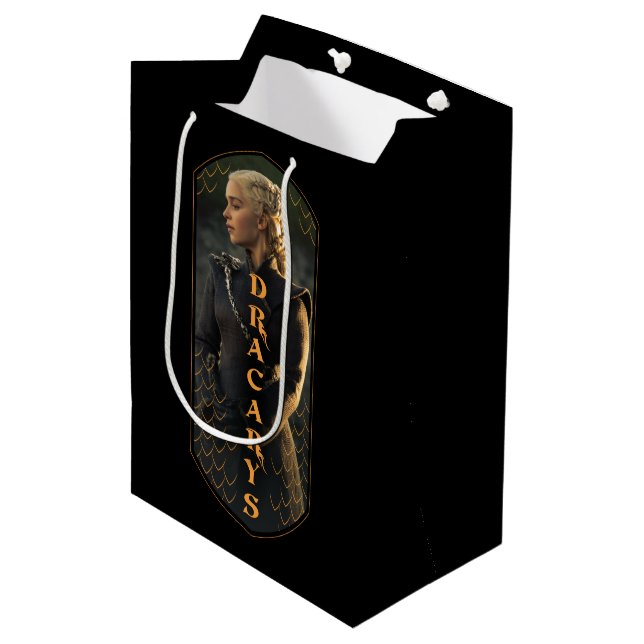 "Dracarys" Daenerys Targaryen Graphic Mittlere Geschenktüte (Vorderseite Schrägansicht)