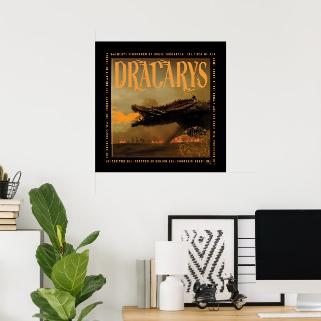 "Dracarys" Drogon Breathing Fire Graphic Poster (Heimbüro)