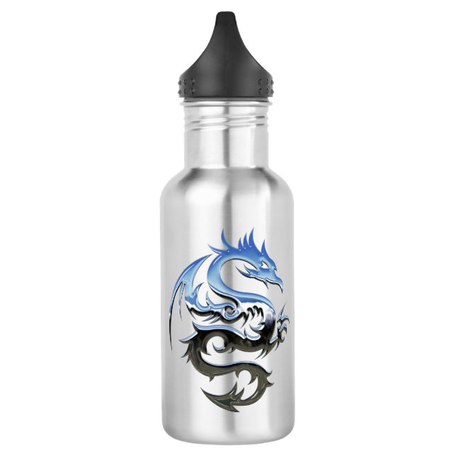 Drache 18 Unze. Weiß Edelstahlflasche (Links)