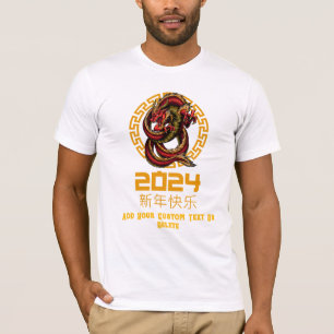 Drache 2024 Jahr des Drachen Zodiak Neujahr T-Shirt