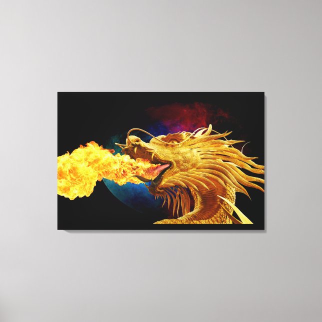 Drache 3 Leinwand Kunstmauer (Vorderseite)