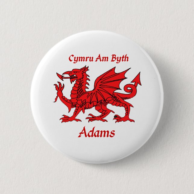 Drache Adams Waliser Button (Vorderseite)