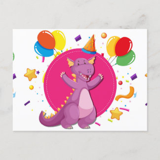 Drache Alles Gute zum Geburtstag Einladungspostkarte