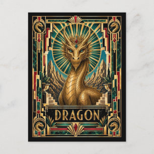 Drache, Art Deco Mythisch Postkarte