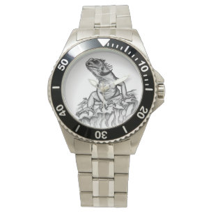 Drache auf dem Felsen Armbanduhr