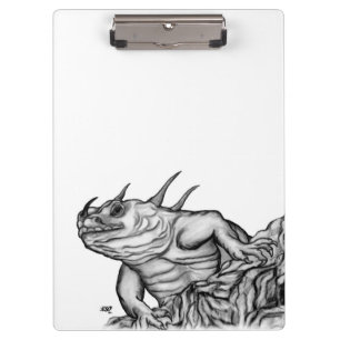 Drache auf dem Felsen Klemmbrett