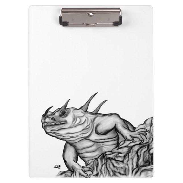 Drache auf dem Felsen Klemmbrett (Vorderseite)