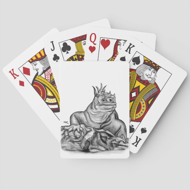 Drache auf dem Felsen Spielkarten (Rückseite)